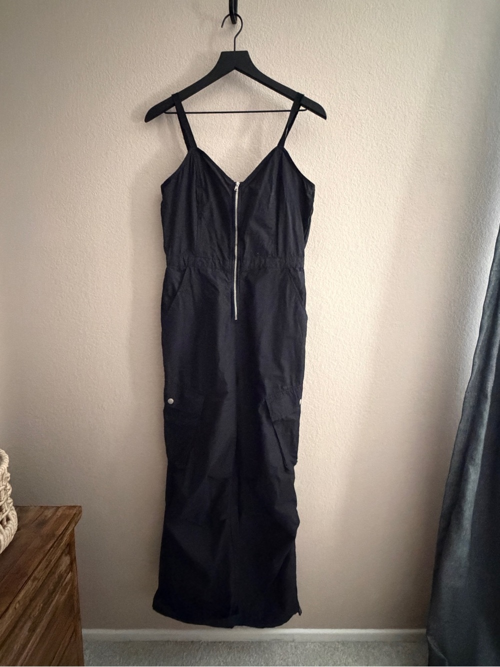 Universal Thread Black Sleeveless Zip-Front Jumpsuit